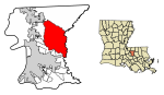 East Baton Rouge Parish Louisiana Incorporated and Unincorporated areas Central Highlighted